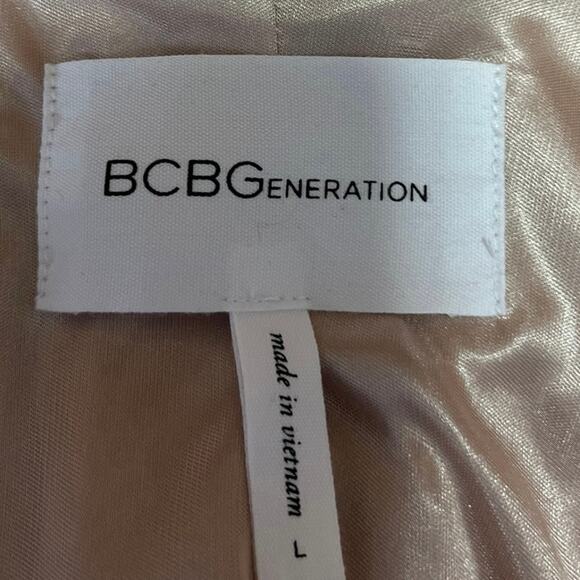 BCBGeneration Pink Open Front Long Sleeve Career Casual Blazer Coat Jacket Sz L - Picture 3 of 4